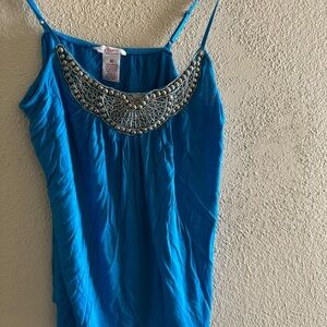Vintage candies beaded Blue Embellished Tank Y2K /  Top
